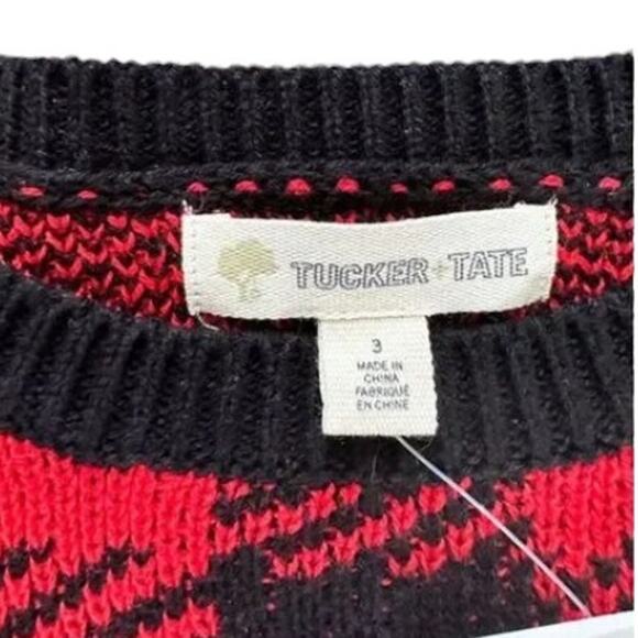 NWT Tucker + Tate Red Black  Pullover Buffalo Plaid  Sweater Size 3 - Picture 4 of 8